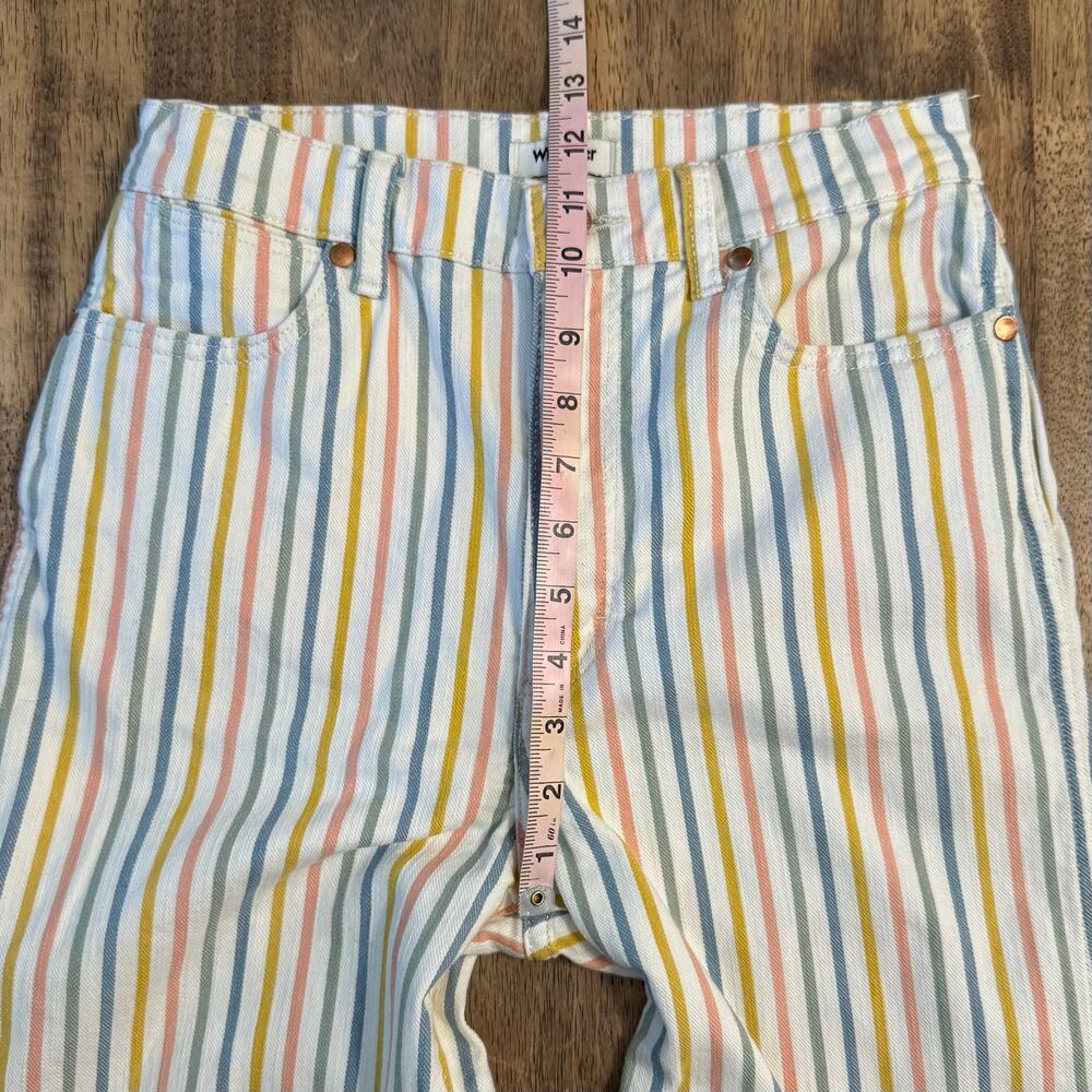Wrangler Wanderer High Rise Flare Jean 622 Denim Vertical Stripes Women 28 x 30 - Picture 6 of 12